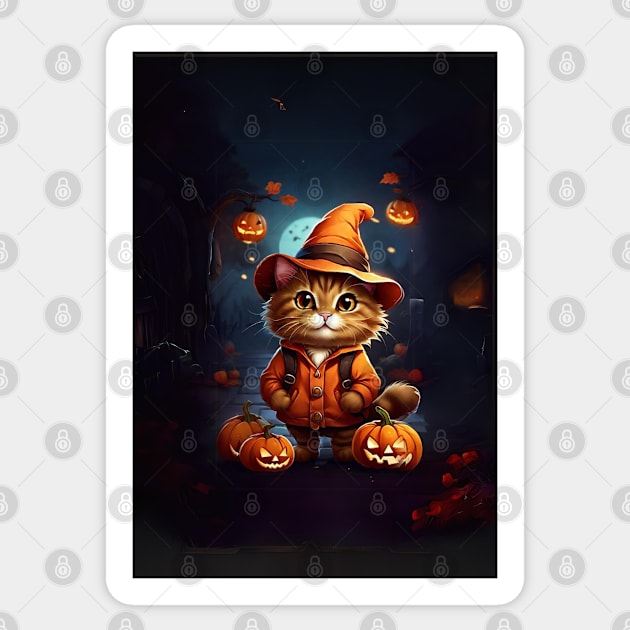 Pumpkin Paw's Magical Halloween Night Sticker by DaffodilArts